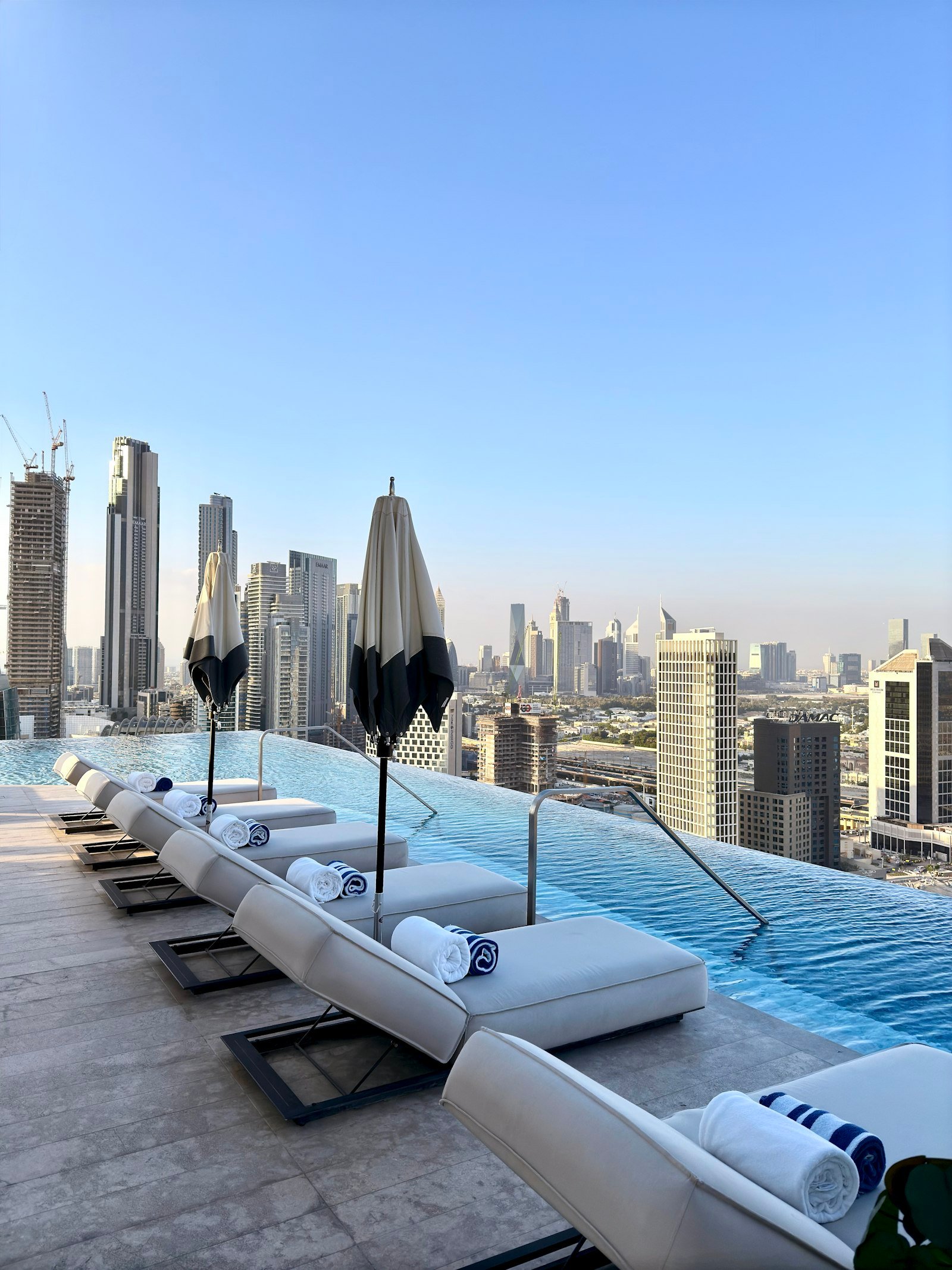 Modern city hotel with skyline pool