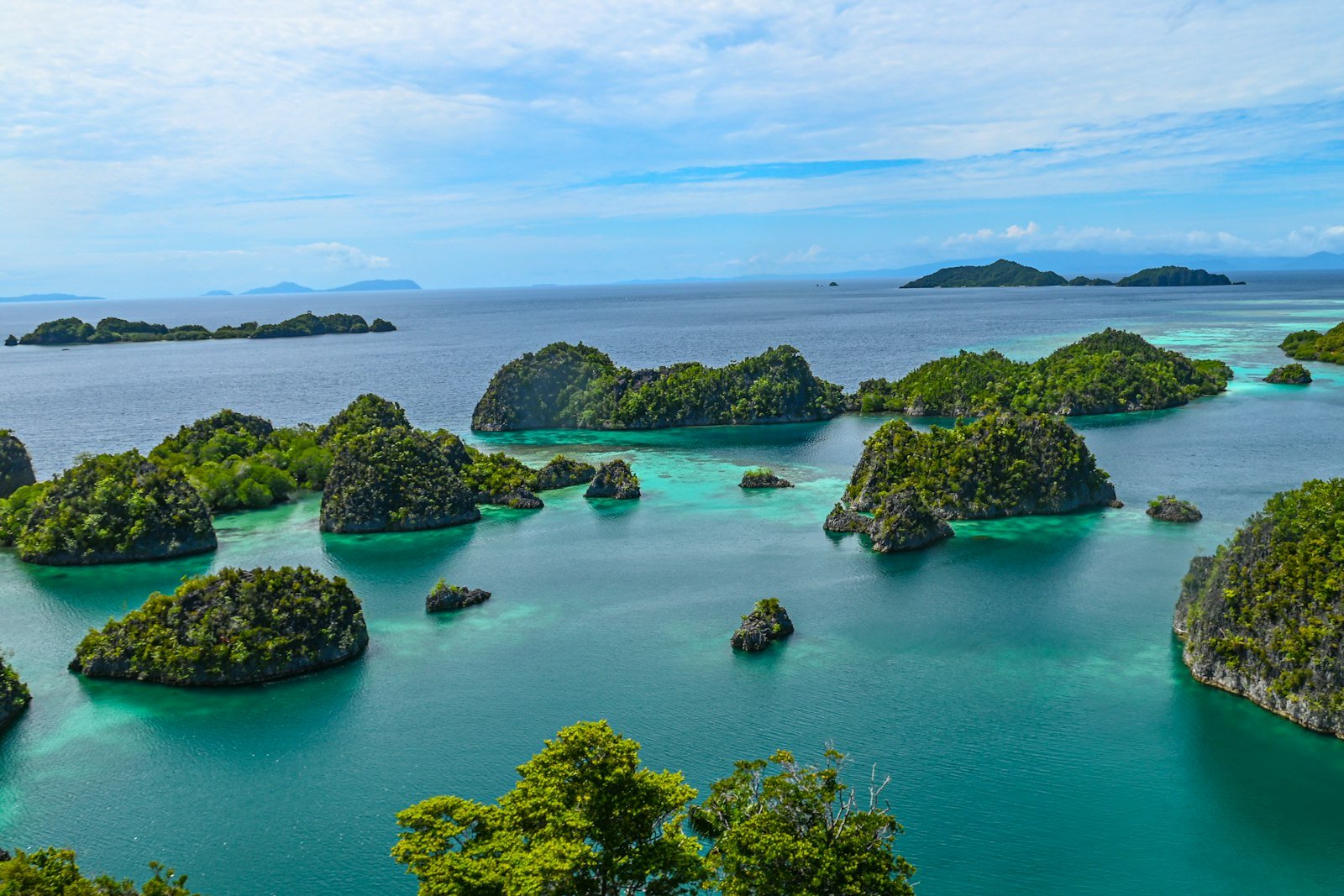 Turquoise lagoons and forested islands of Raja Ampat, Indonesia