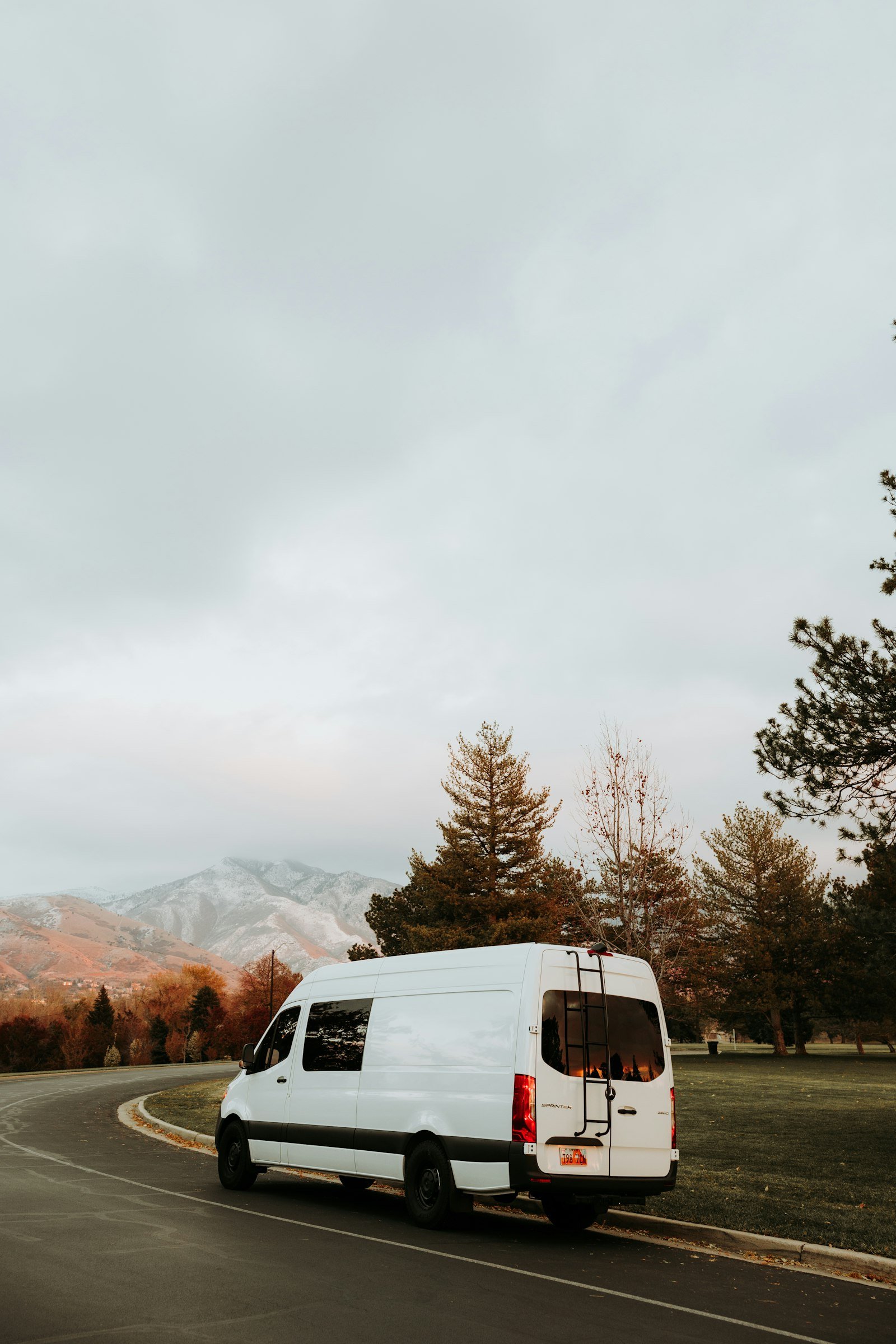 Premium private van on a mountain route