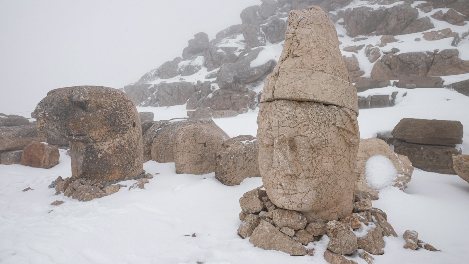 Ancient stone head sculptures on Mount Nemrut, Turkey