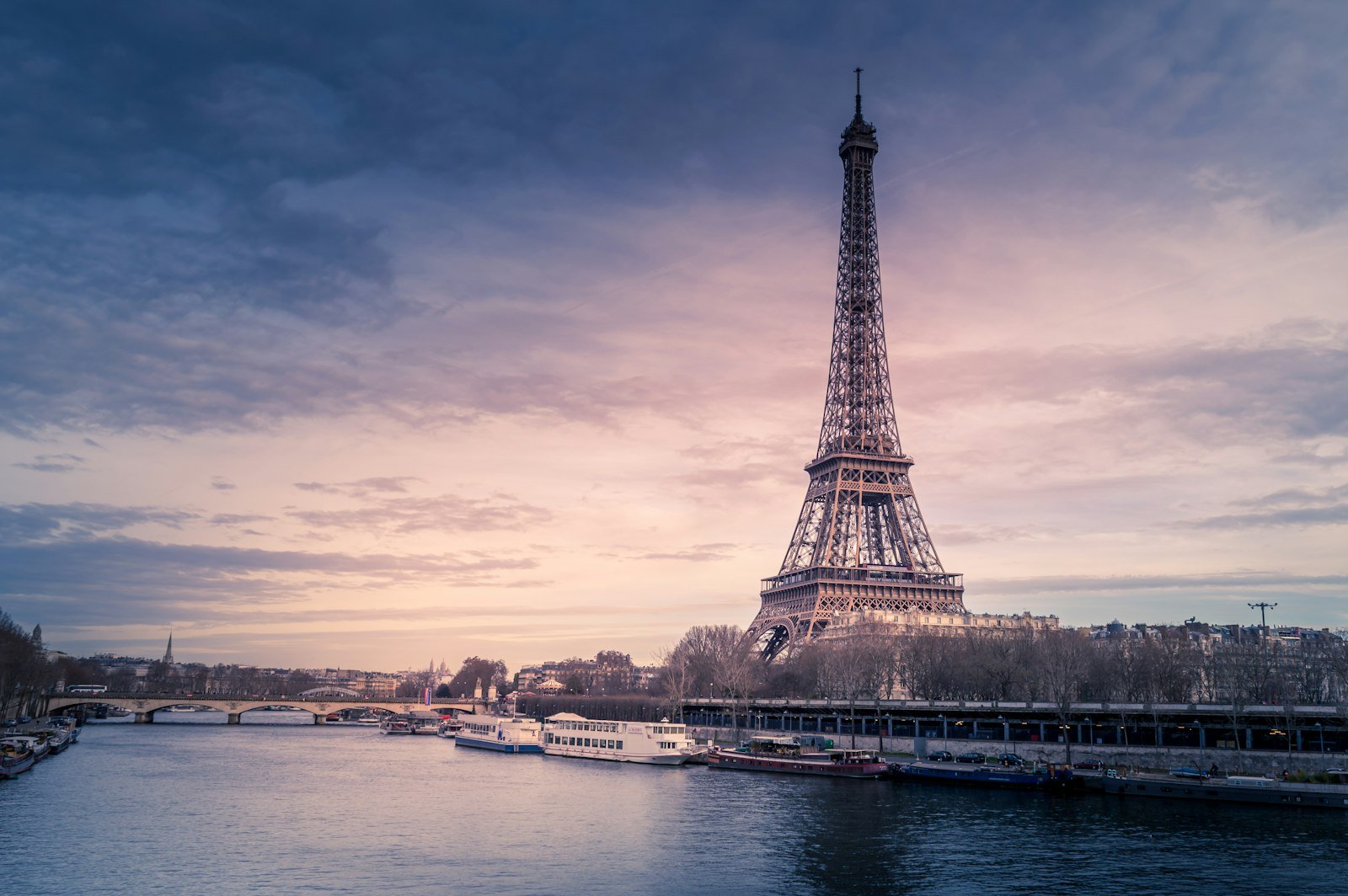Eiffel Tower in romantic Paris