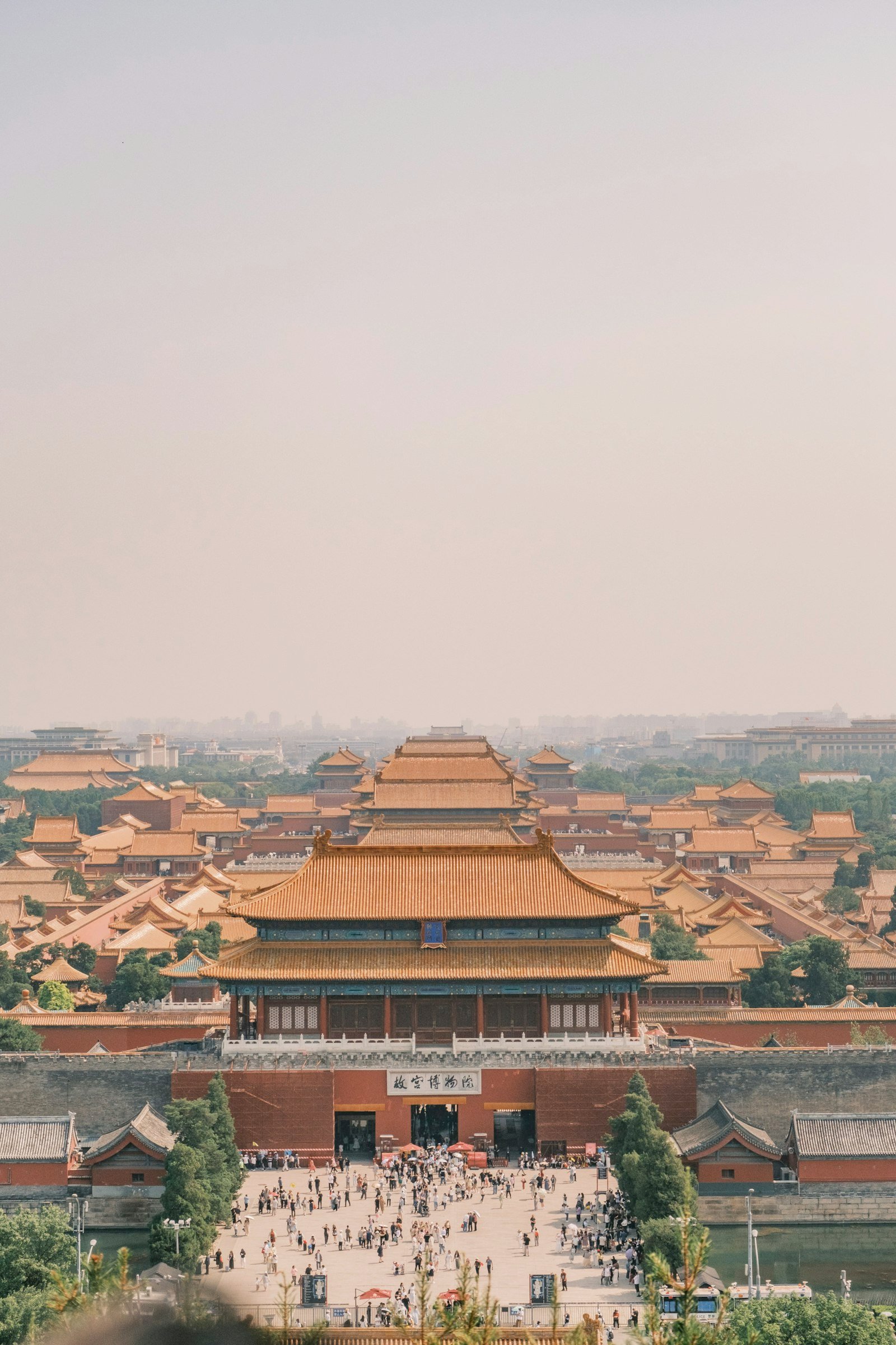 Panoramic view of the Forbidden City from Jingshan Park in Beijing, China