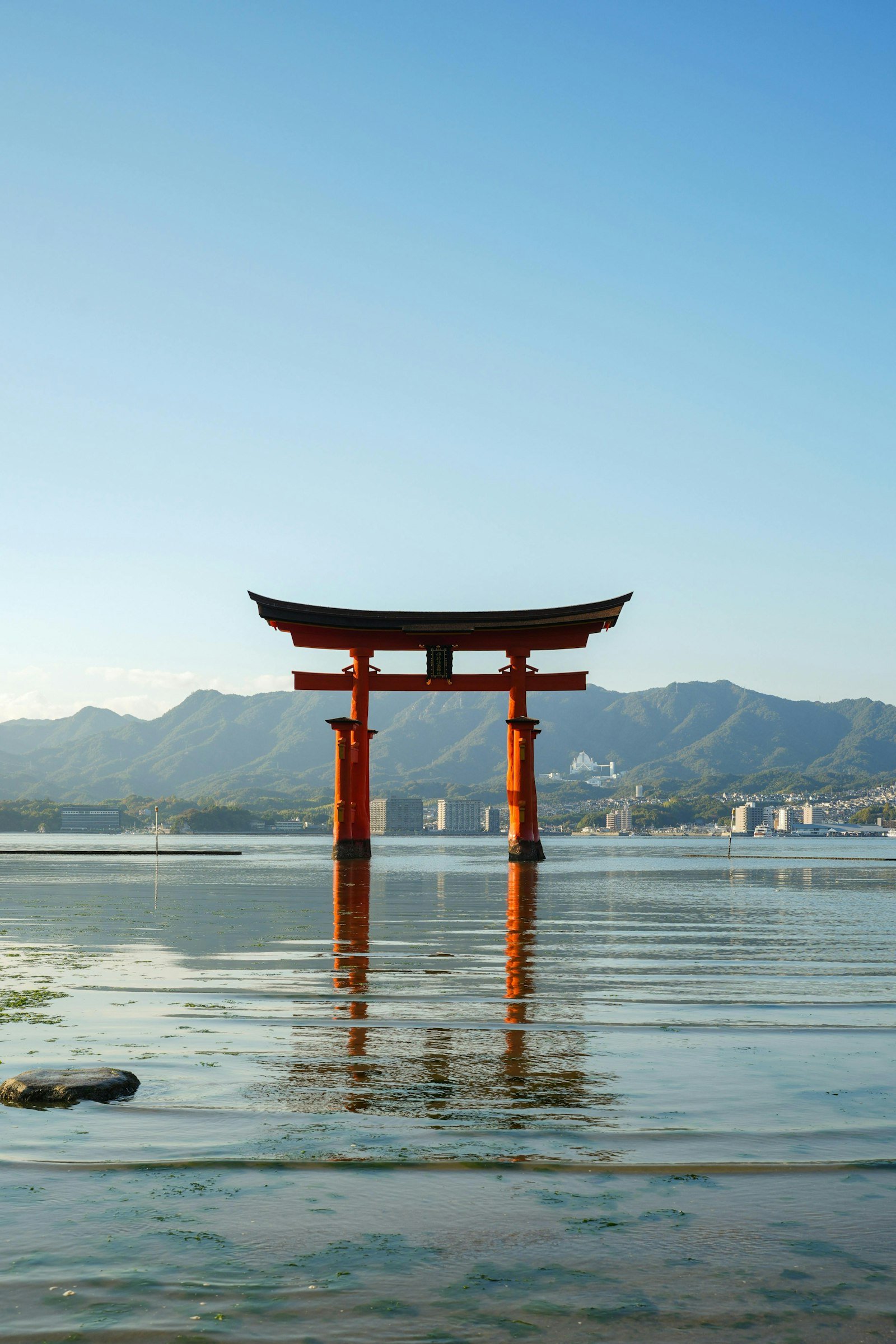 Floating torii gate of Itsukushima Shrine in Miyajima, Japan